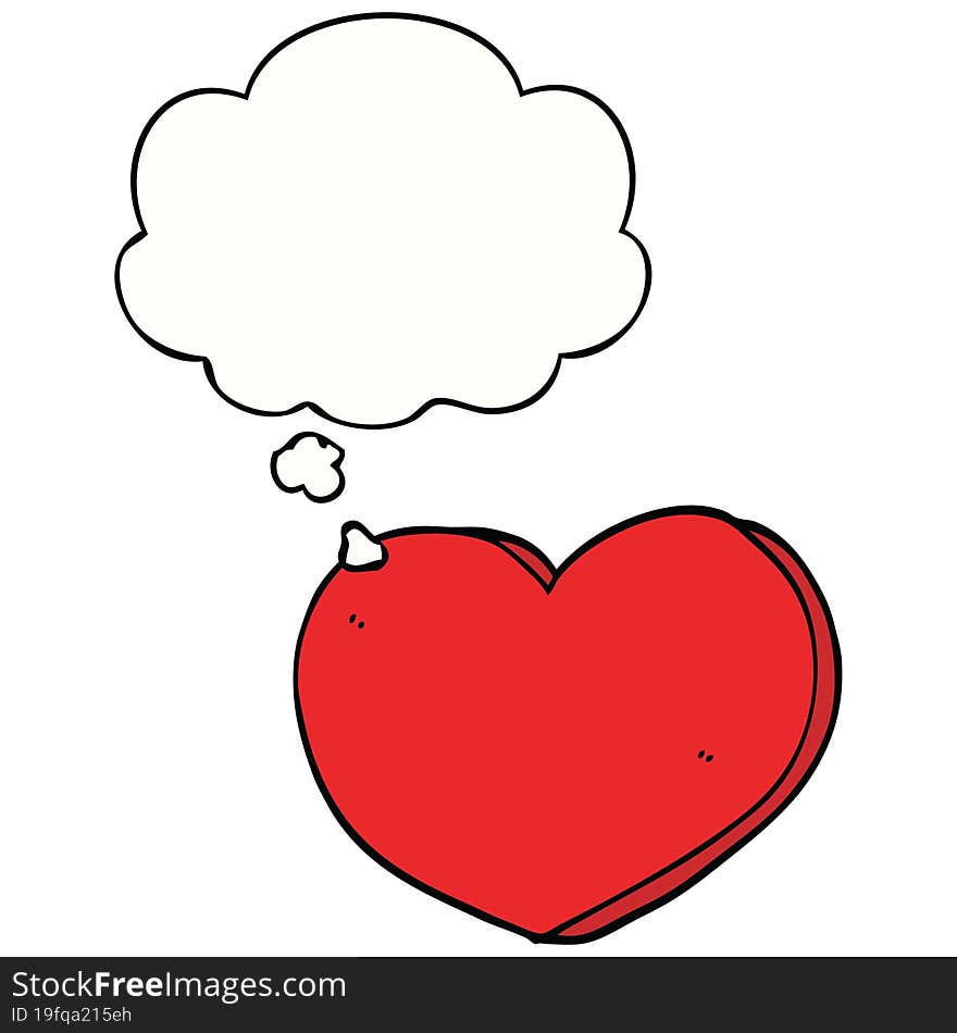 Cartoon Heart And Thought Bubble