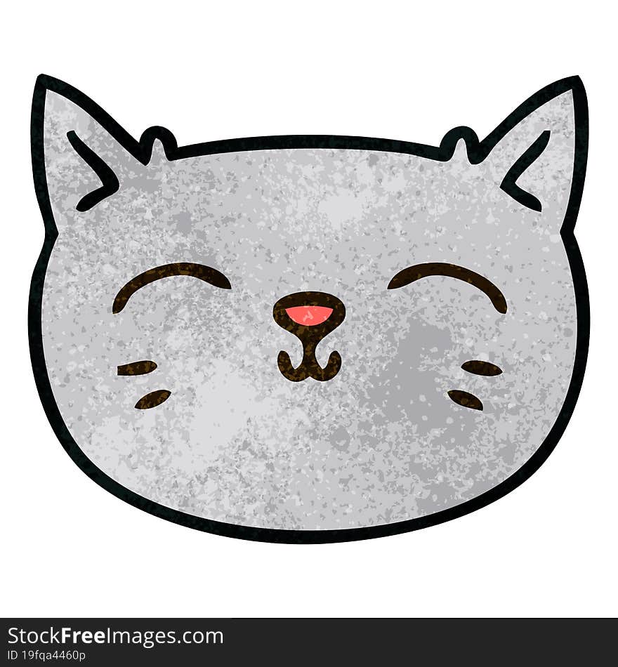 quirky hand drawn cartoon cat face