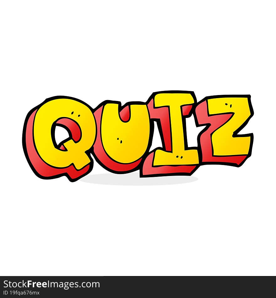 cartoon quiz sign