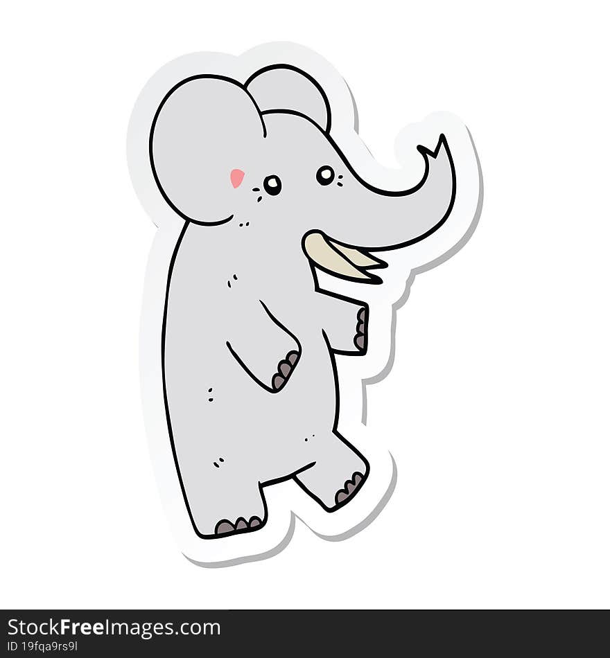 Sticker Of A Cartoon Elephant