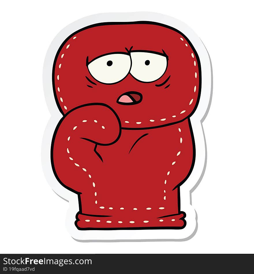 Sticker Of A Cartoon Boxing Glove