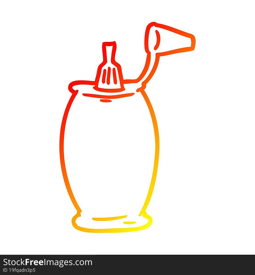 Warm Gradient Line Drawing Tomato Ketchup Bottle