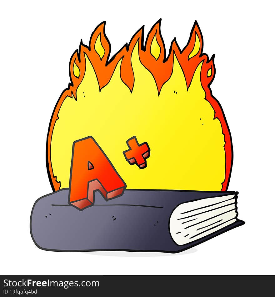 Cartoon A Grade Symbol And Book