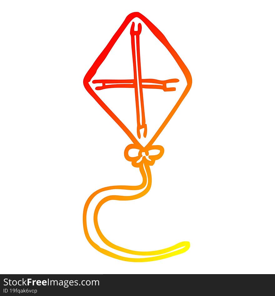 warm gradient line drawing cartoon kite