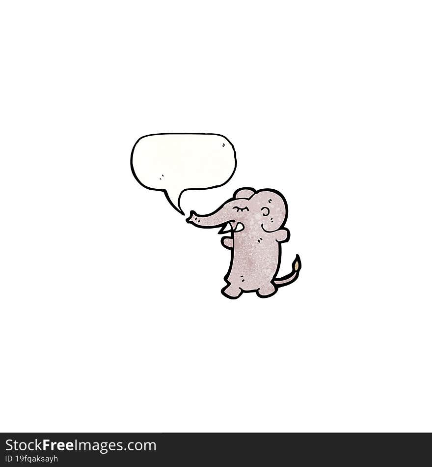 Cartoon Elephant With Speech Bubble