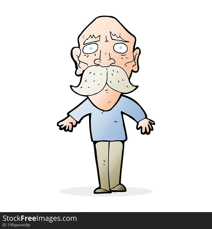 cartoon sad old man