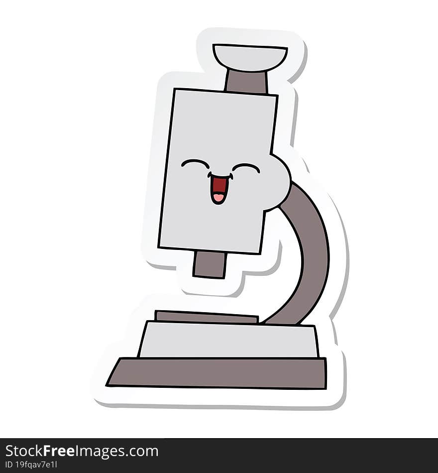 Sticker Of A Cute Cartoon Microscope