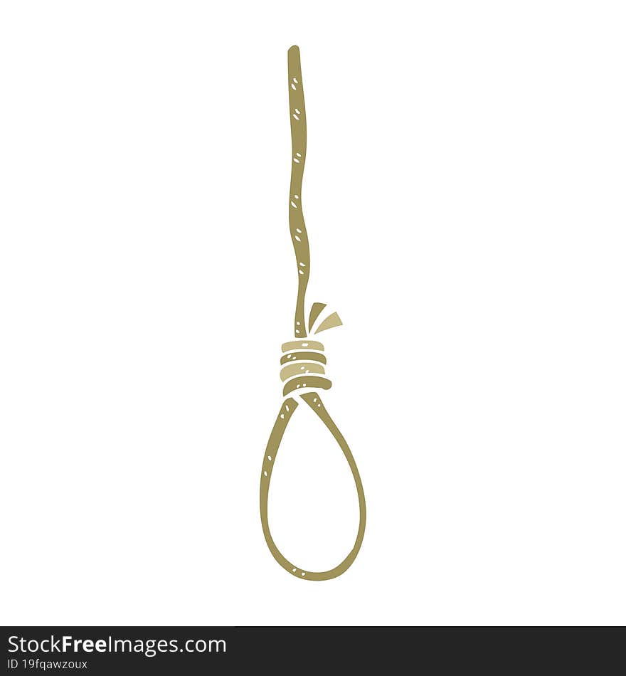 Flat Color Illustration Of A Cartoon Hangman S Noose