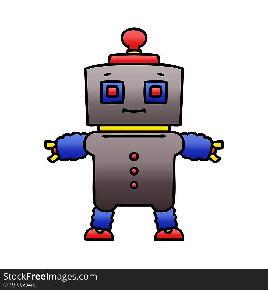 Quirky Gradient Shaded Cartoon Robot