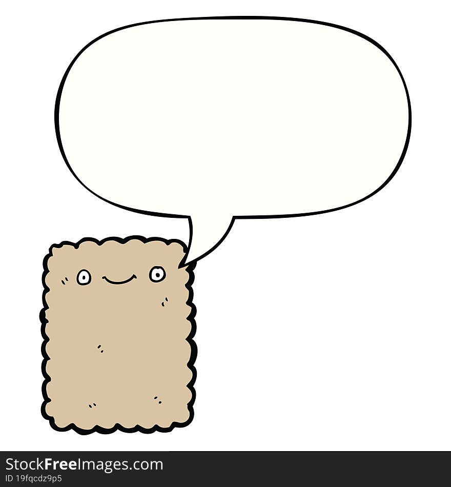 Cartoon Biscuit And Speech Bubble