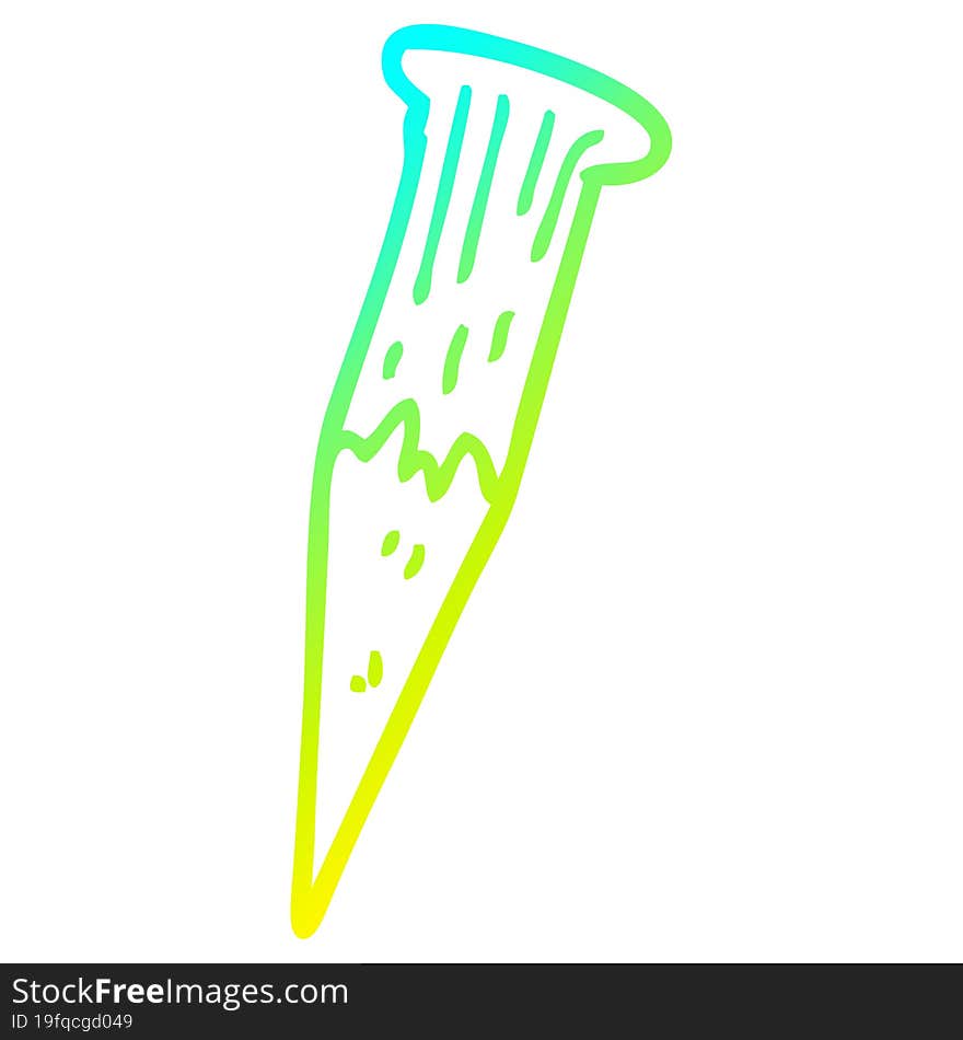 Cold Gradient Line Drawing Cartoon Bloody Vampire Stake