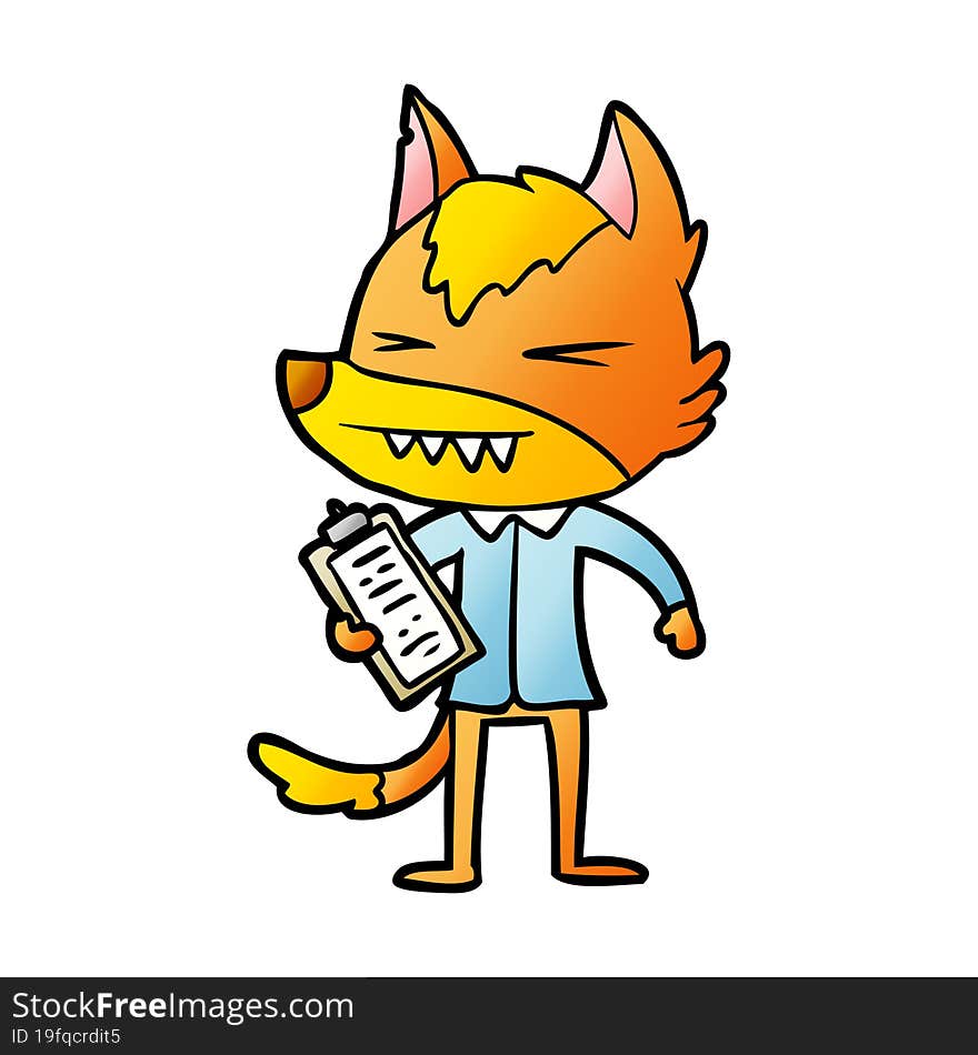 office worker fox cartoon character. office worker fox cartoon character