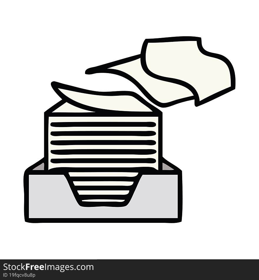 Cute Cartoon Stack Of Office Papers