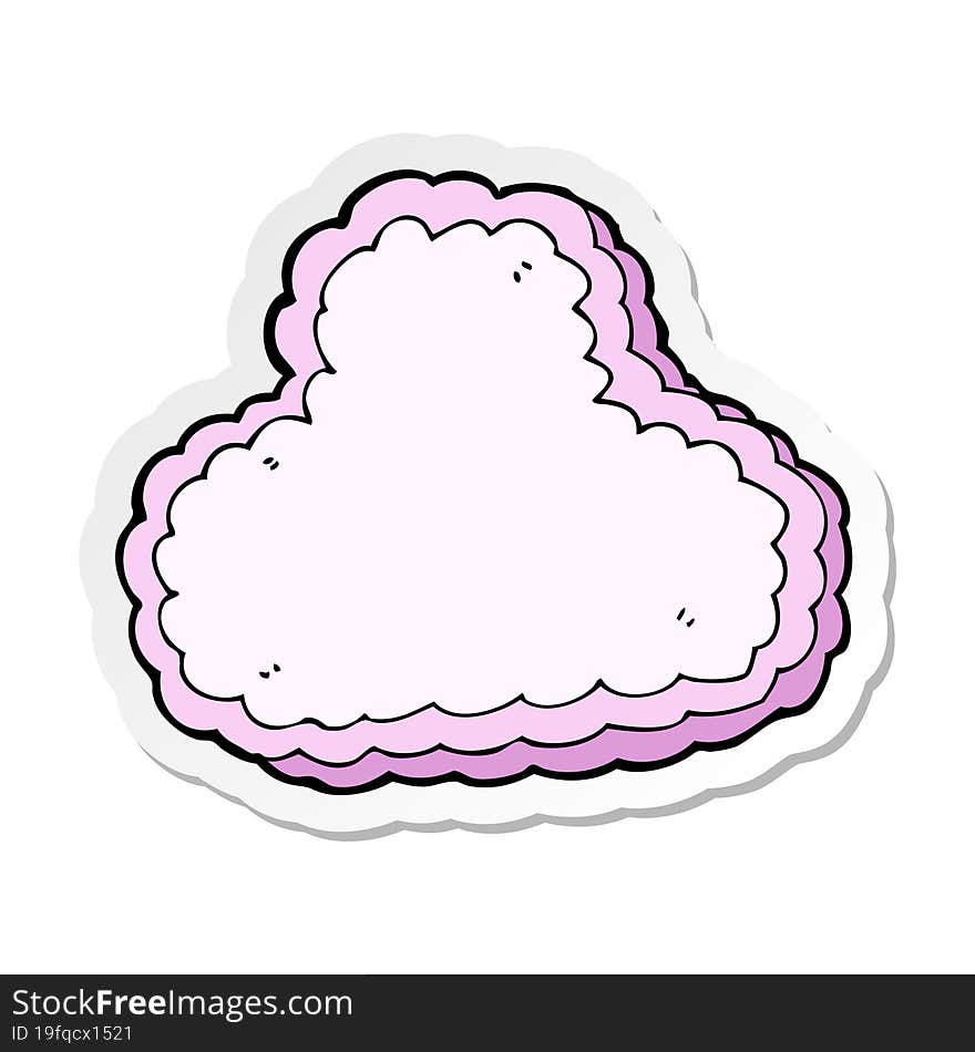 sticker of a cartoon decorative cloud