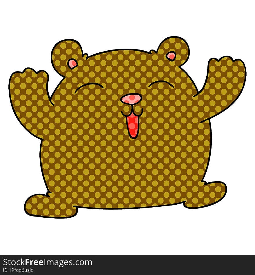 quirky comic book style cartoon funny bear