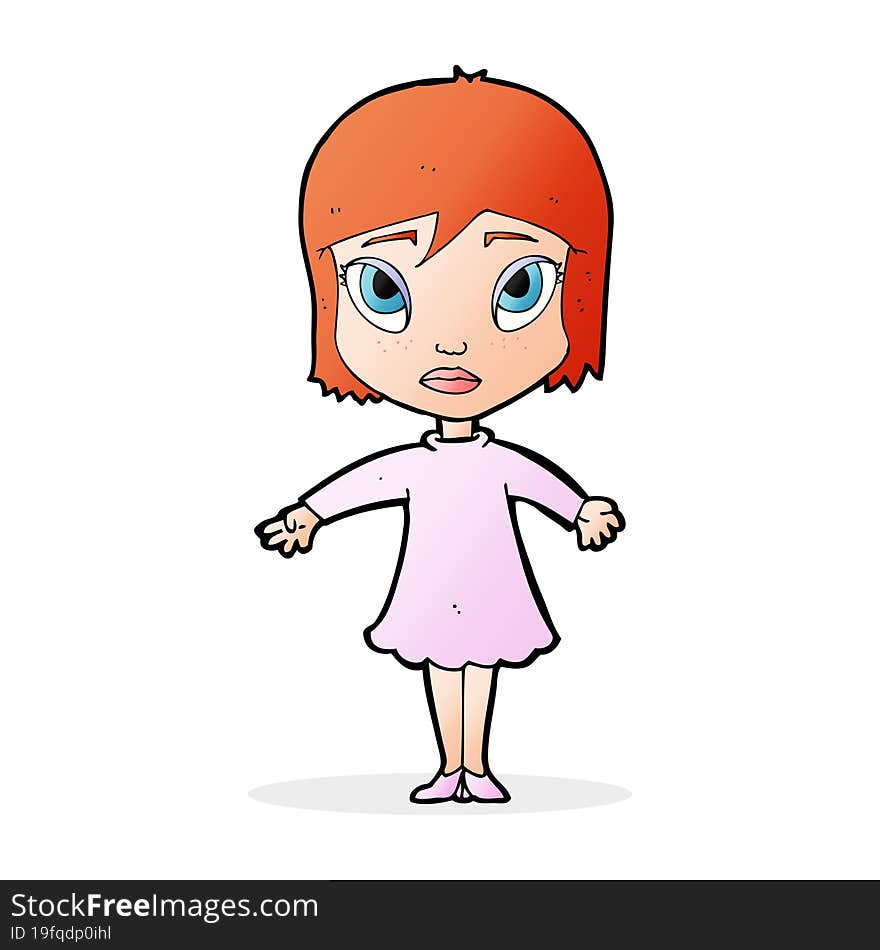 cartoon girl in dress