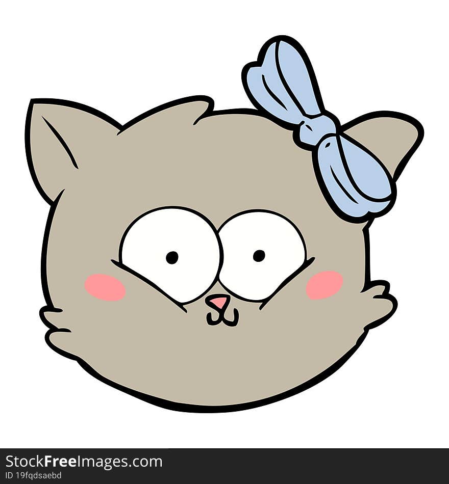 cute cartoon kitten face. cute cartoon kitten face