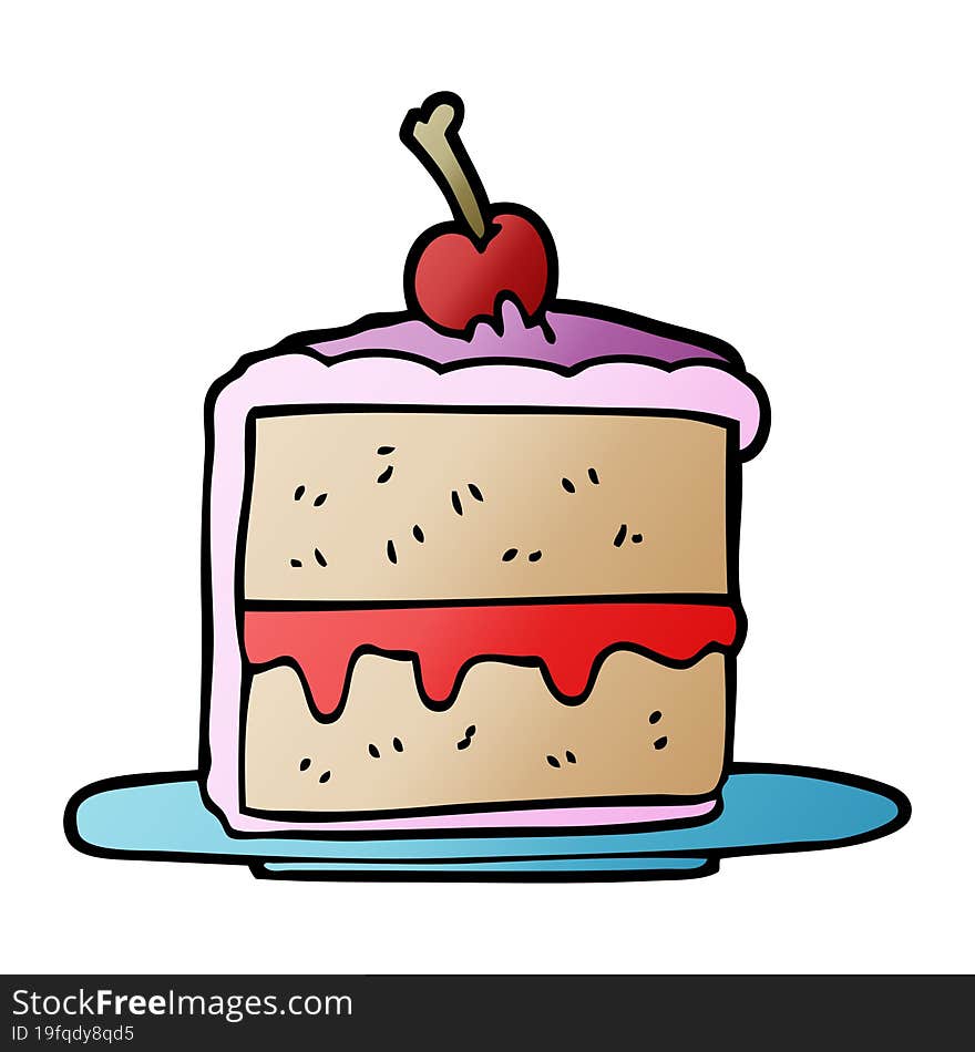 cartoon doodle cake slice