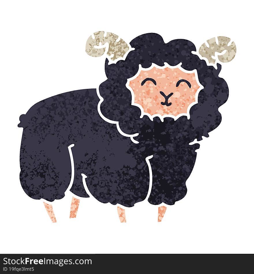 quirky retro illustration style cartoon ram