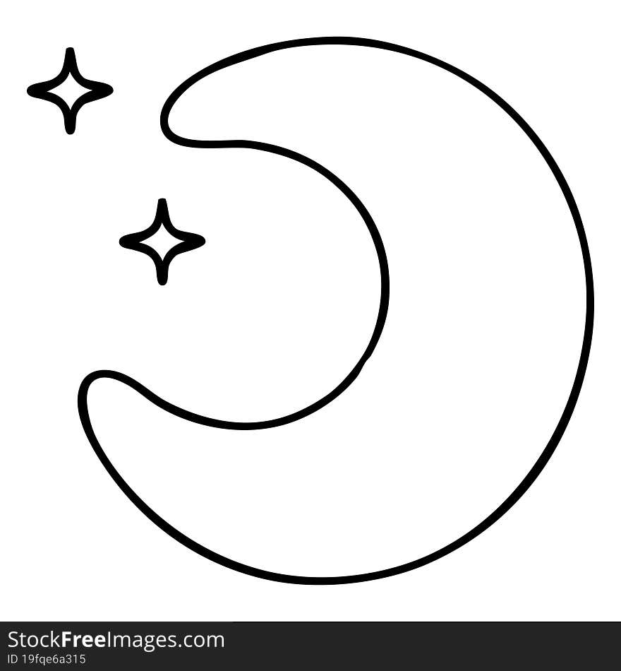 cartoon moon and stars