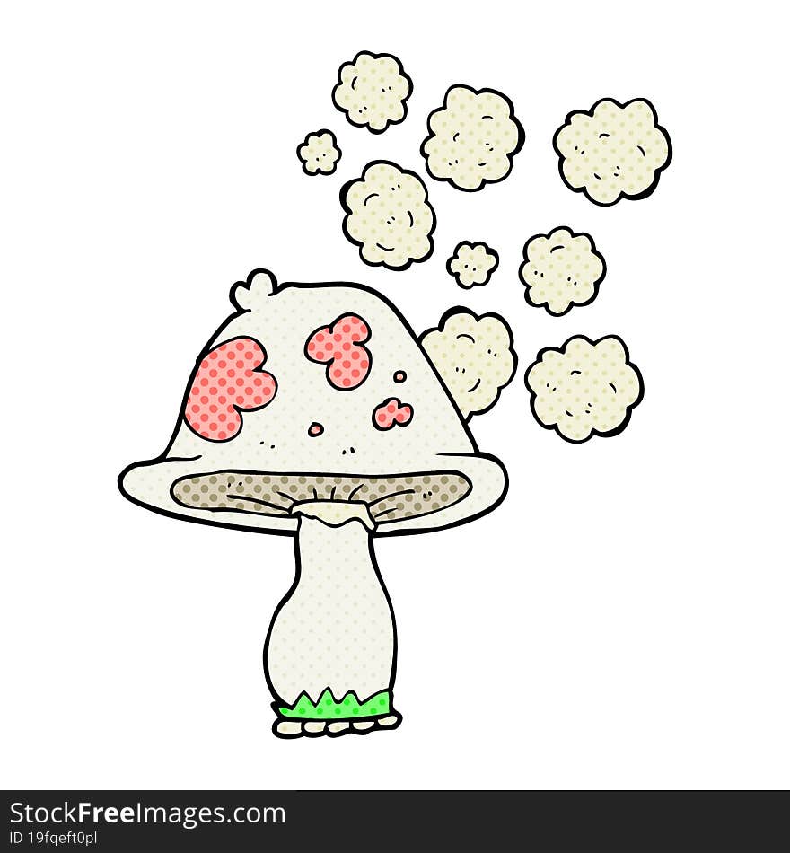 freehand drawn cartoon mushroom