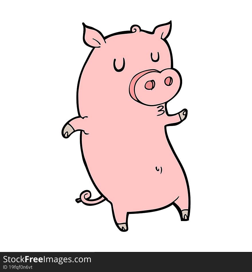 funny cartoon pig