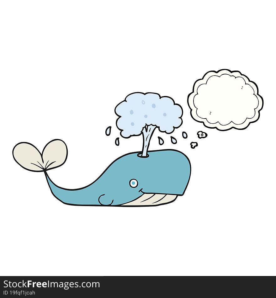 thought bubble cartoon whale spouting water