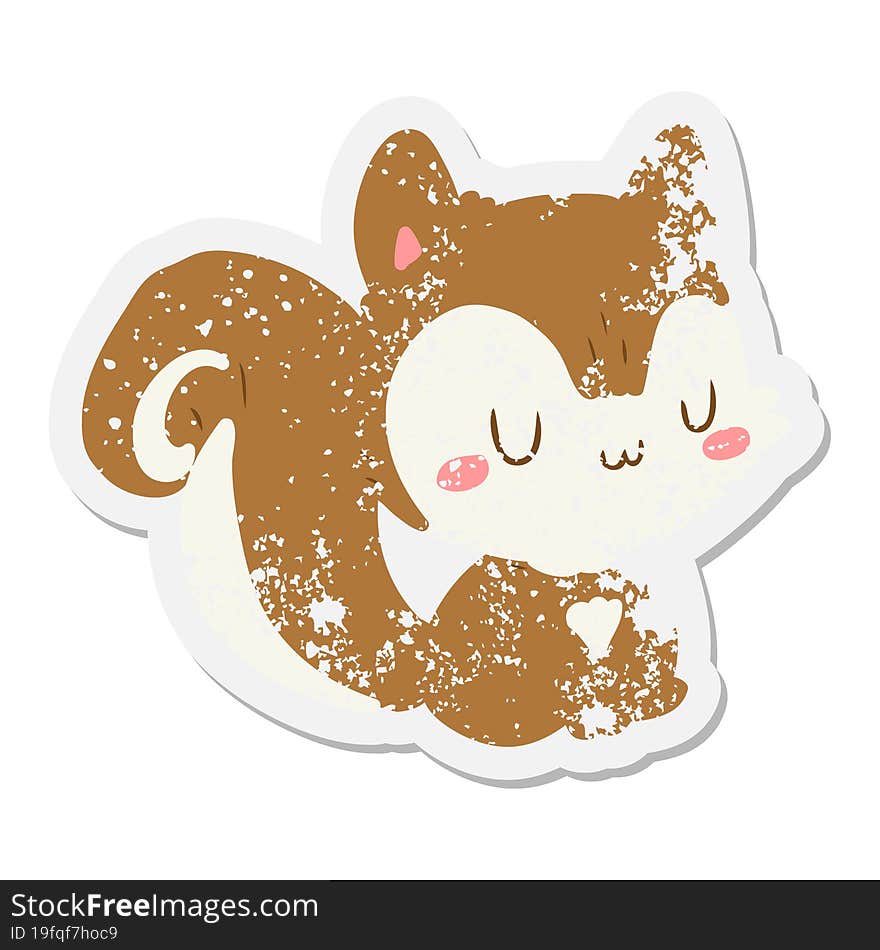 cartoon squirrel grunge sticker