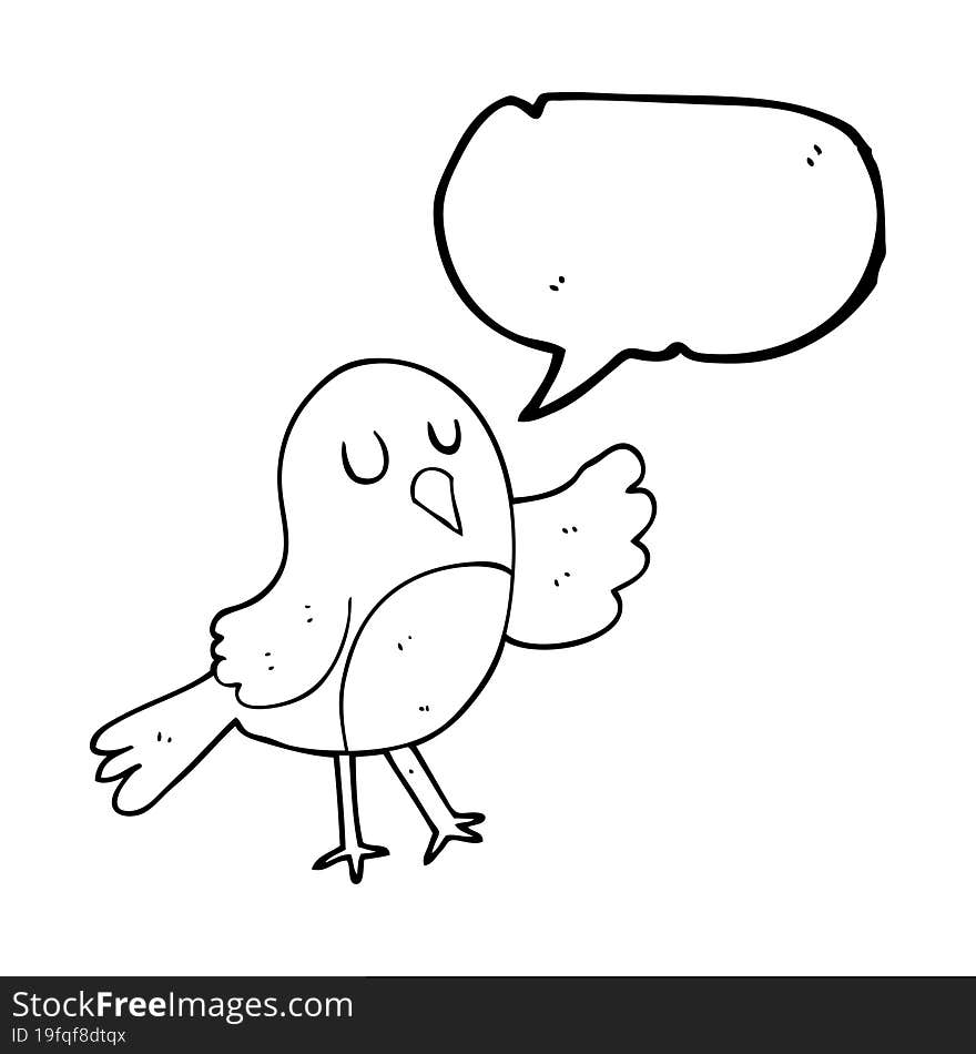 Speech Bubble Cartoon Bird