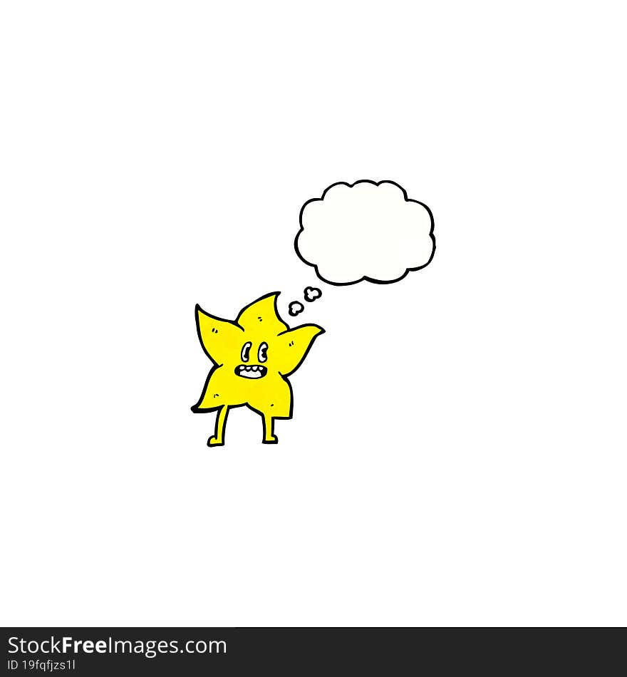 star cartoon character with thought bubble