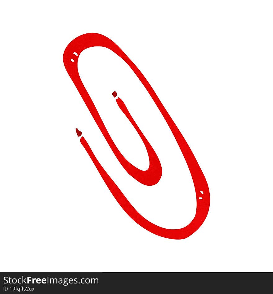 Cartoon Red Paperclip