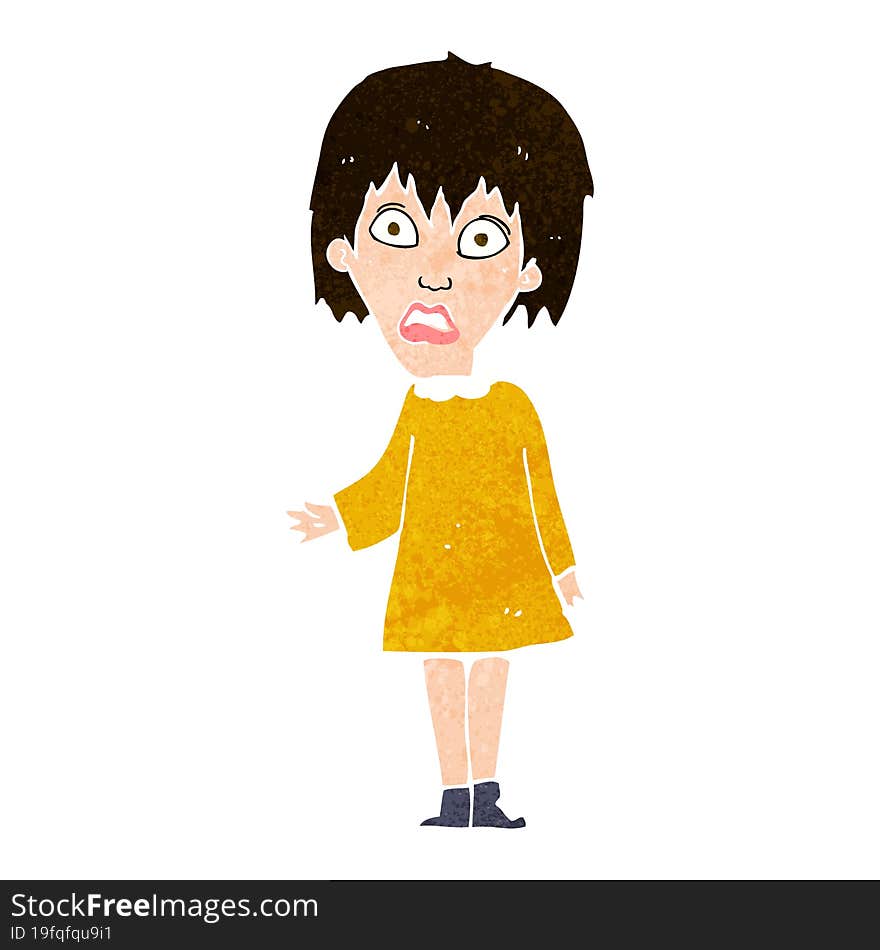 cartoon shocked woman