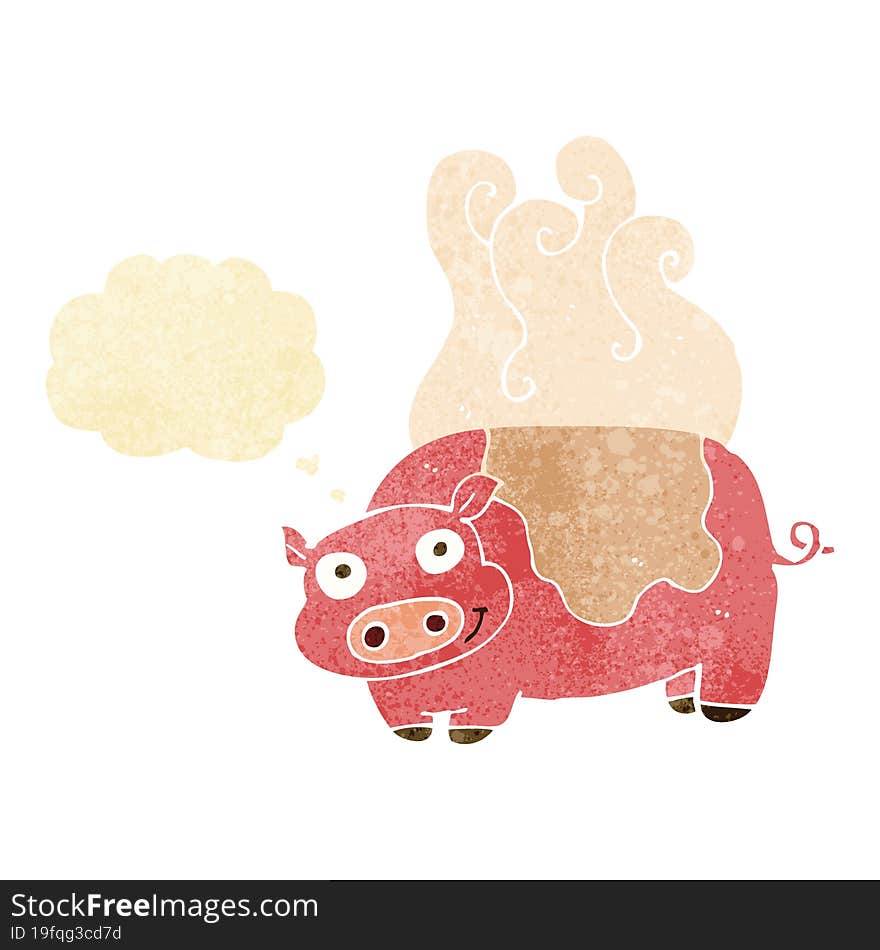 Cartoon Pig With Thought Bubble