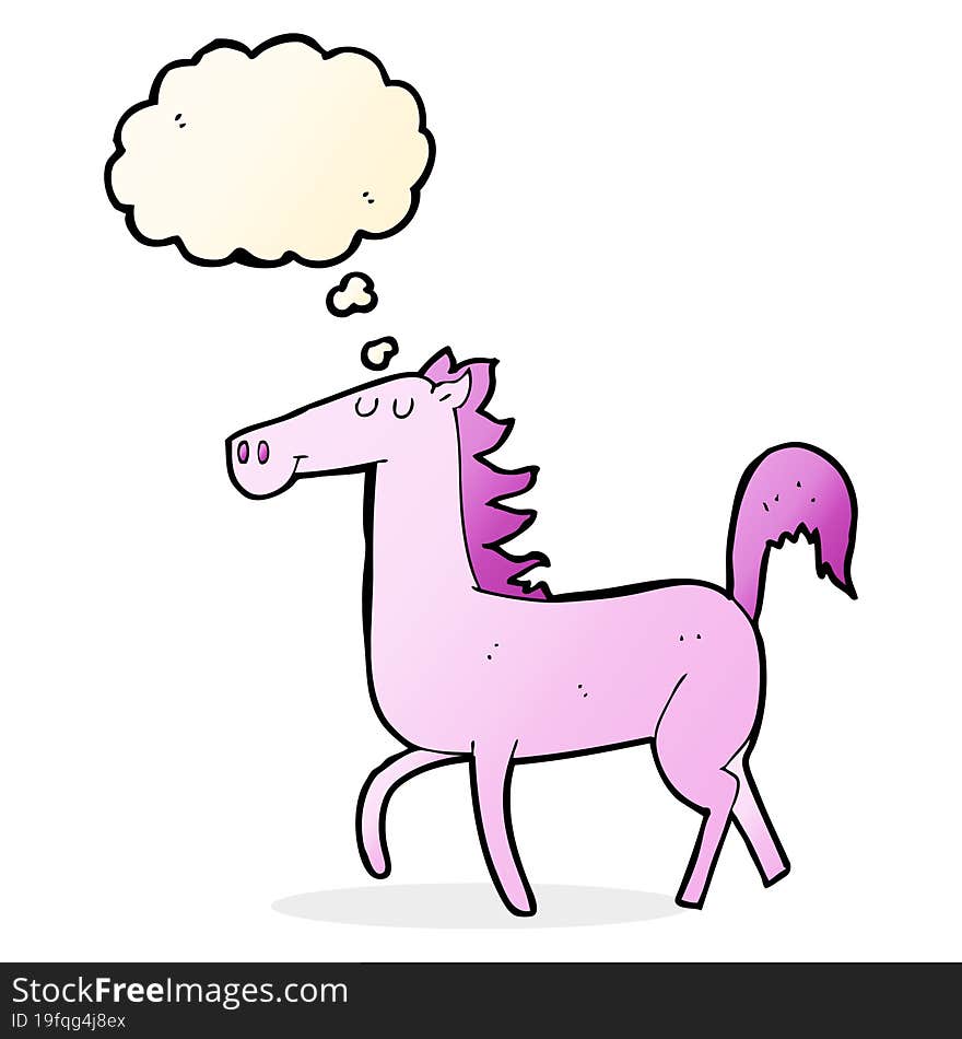 cartoon horse with thought bubble