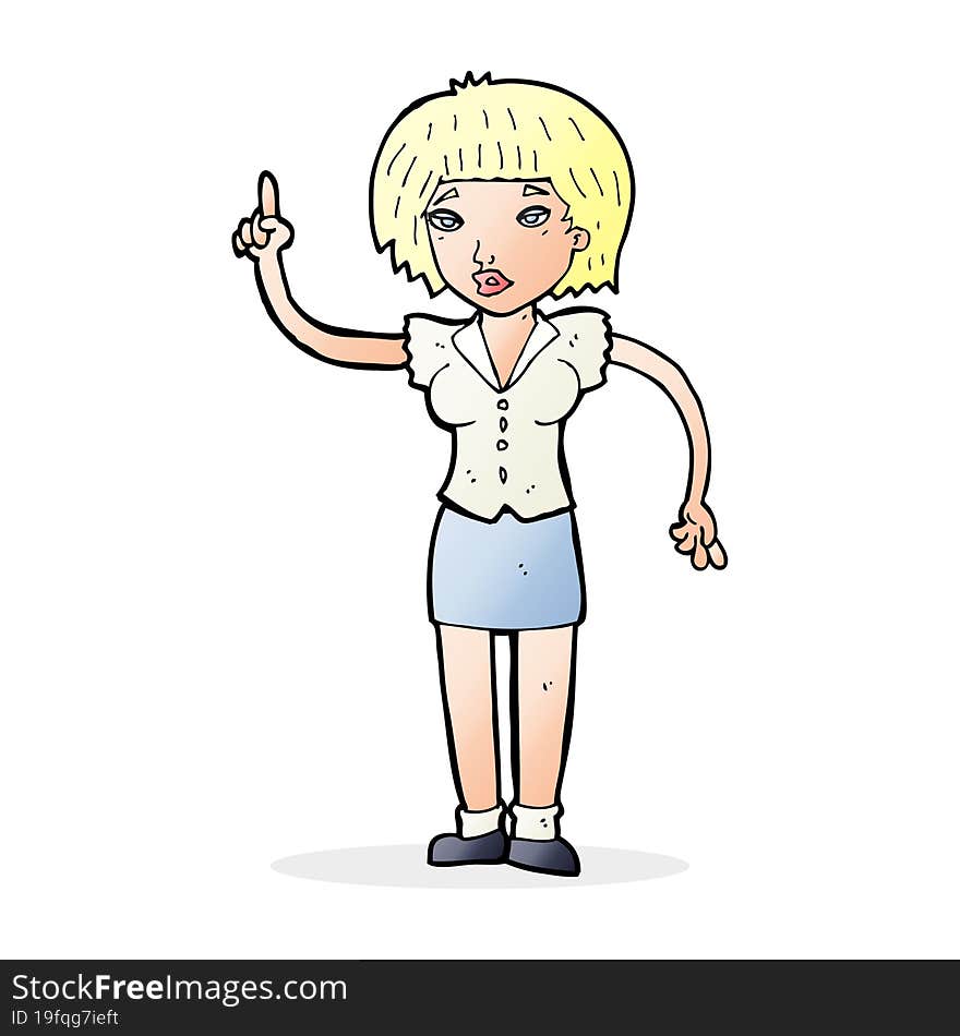 Cartoon Woman With Idea