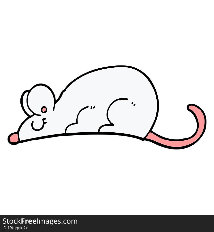 hand drawn doodle style cartoon rat