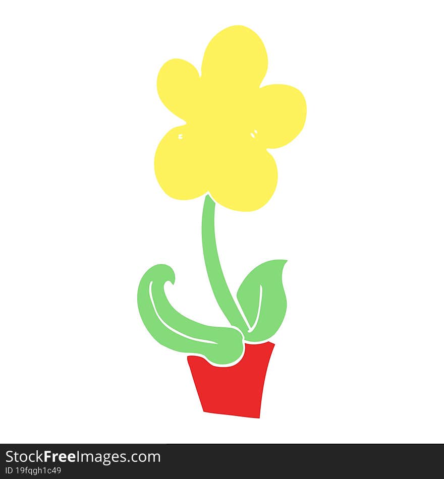 cute flat color style cartoon flower