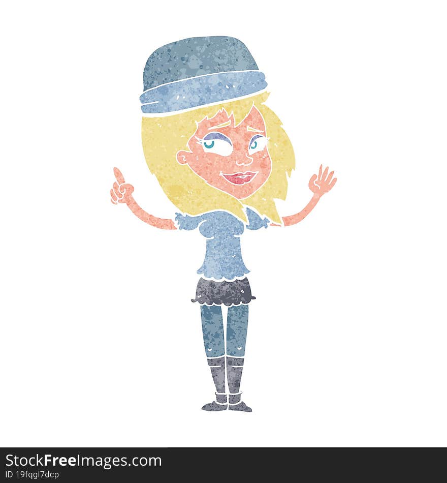 cartoon woman in hat