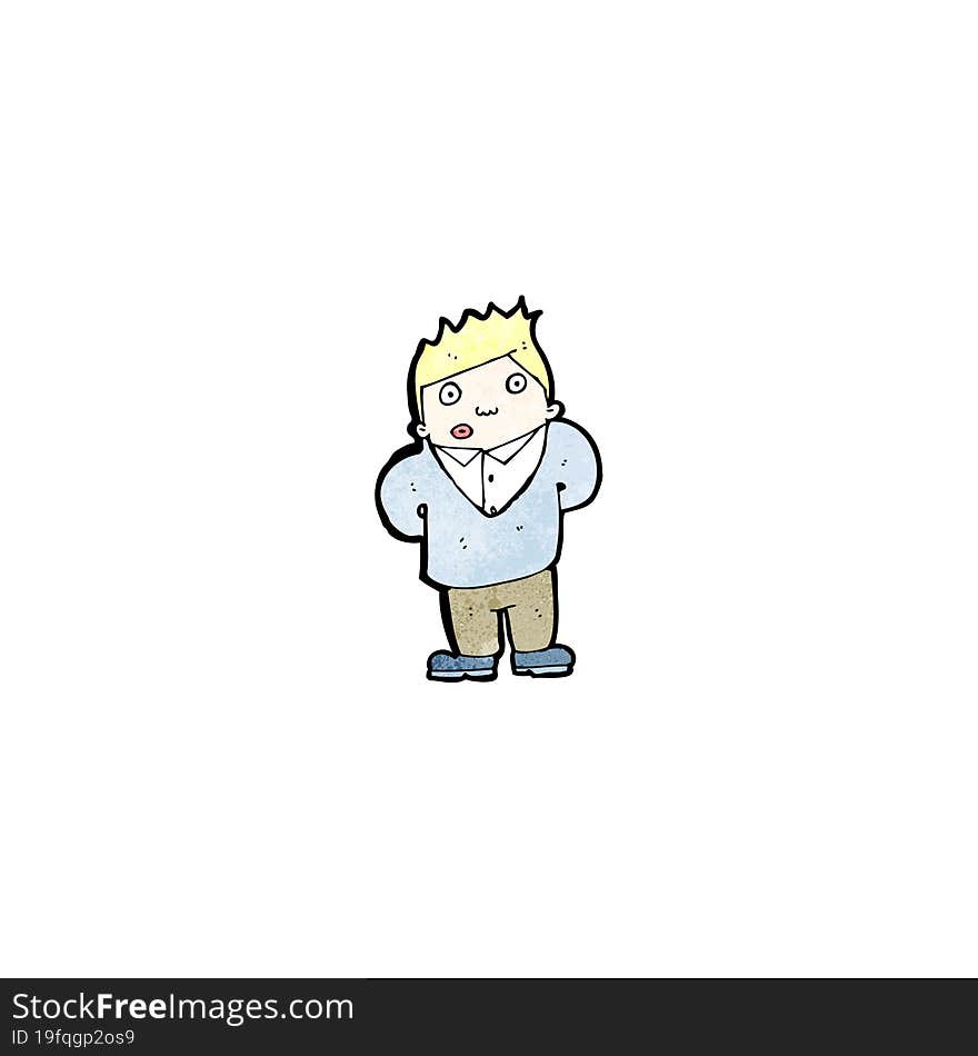 cartoon shy man