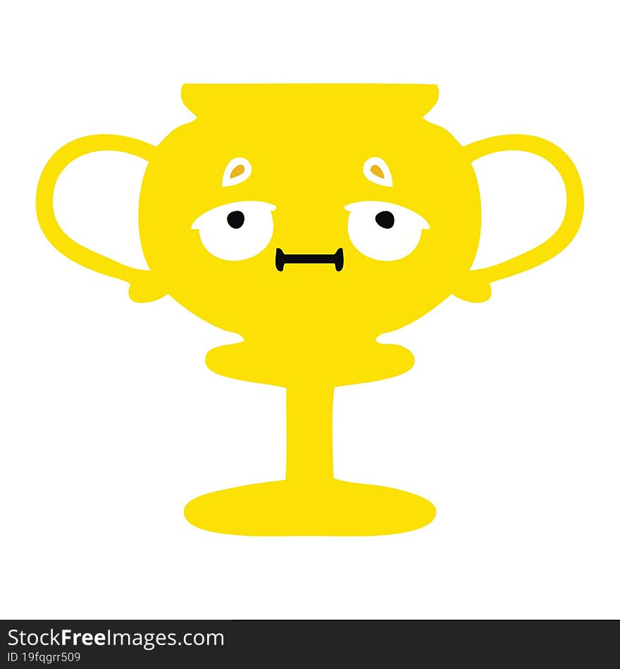 Flat Color Retro Cartoon Trophy