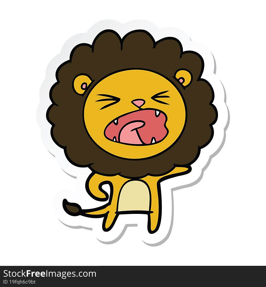 sticker of a cartoon lion