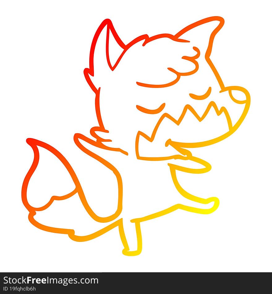 warm gradient line drawing friendly cartoon fox