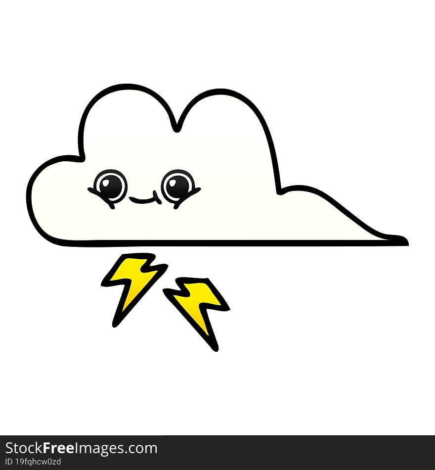 Gradient Shaded Cartoon Storm Cloud