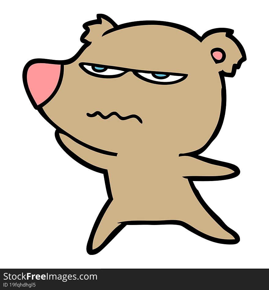 angry bear cartoon. angry bear cartoon