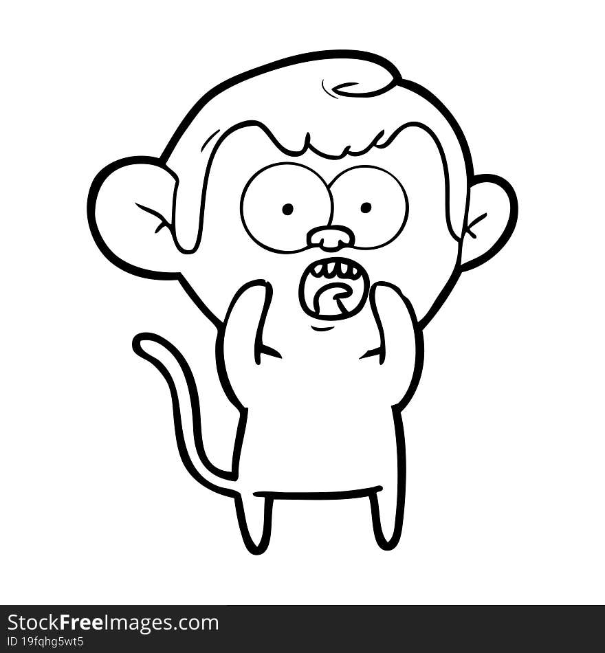 cartoon shocked monkey. cartoon shocked monkey