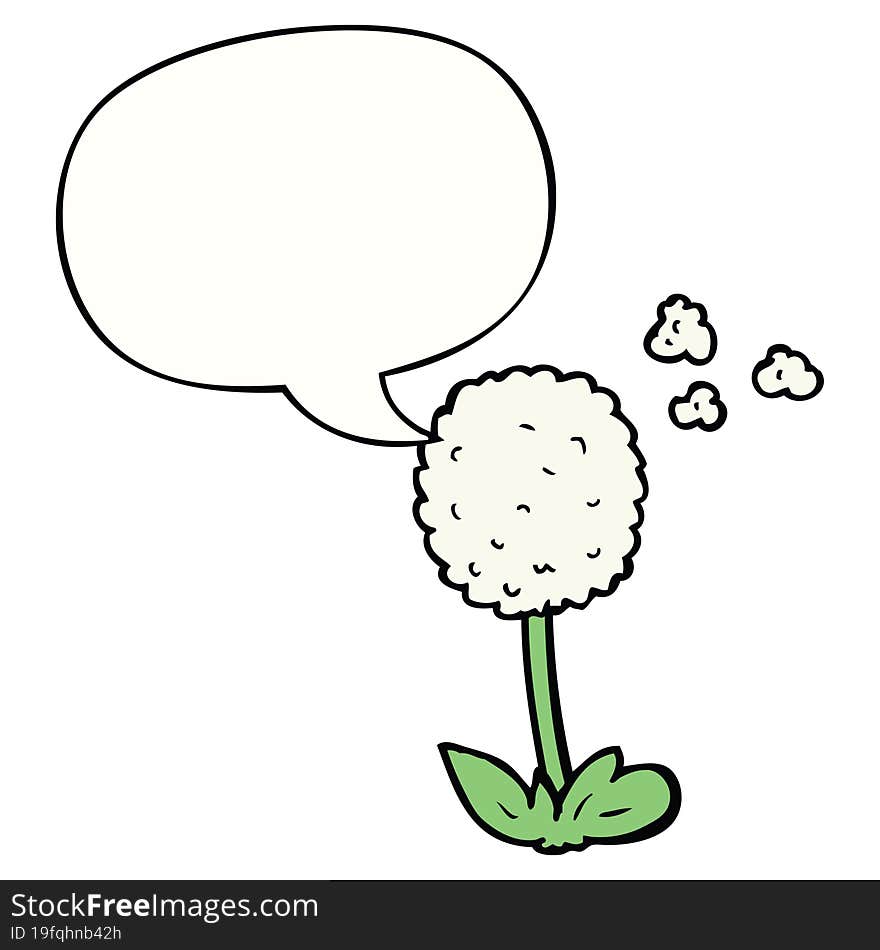 Cartoon Flower And Speech Bubble