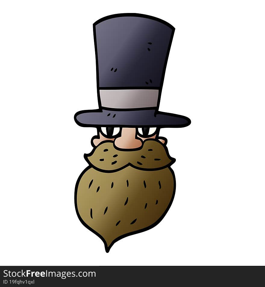 cartoon doodle man in top hat