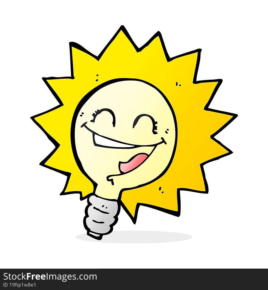 Happy Light Bulb Cartoon