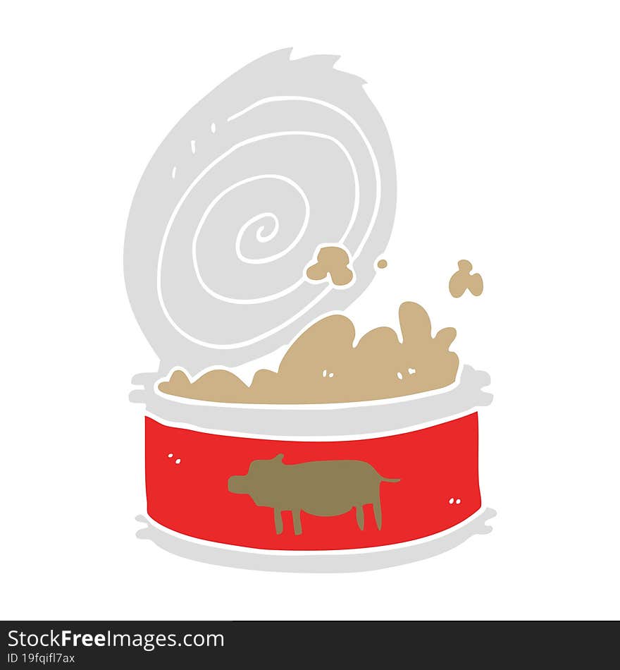 flat color style cartoon canned food