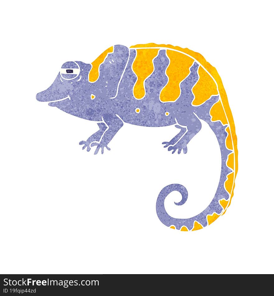 Retro Cartoon Chameleon